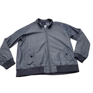 1901 Nordstrom Denim bomber jacket chambray tropical lined retro preppy XL